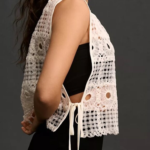 ANTHROPOLOGIE: NWOT Crochet Cover Top - Picture 3 of 5